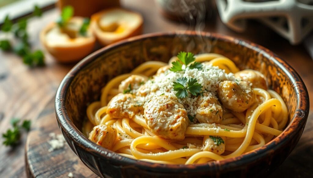 garlic parmesan chicken pasta